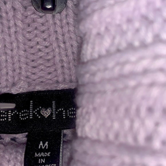 Derek Heart Lavender Cowl Neck Cable Knit Sweater Women’s Size M NWOT - Picture 12 of 14